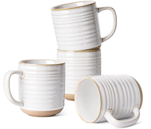 Furniturre 18 oz Ceramic Coffee Mug Set of 4 Arctic White